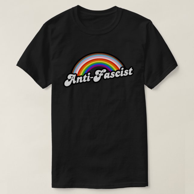 Anti-Fascist Rainbow T-Shirt (Design Front)