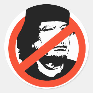 ANTI-GADDAFI CLASSIC ROUND STICKER