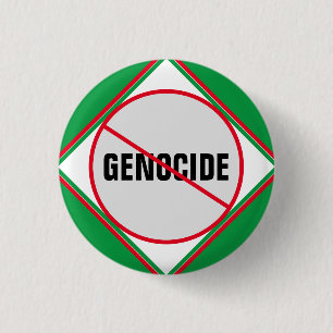 Anti-Genocide Red Green  3 Cm Round Badge