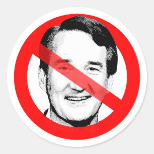Anti Glenn Youngkin Crossed Out Face Classic Round Sticker