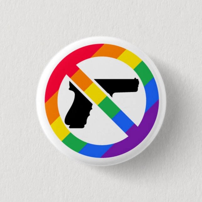 Anti-Gun LGBT Rainbow Pin (Front)