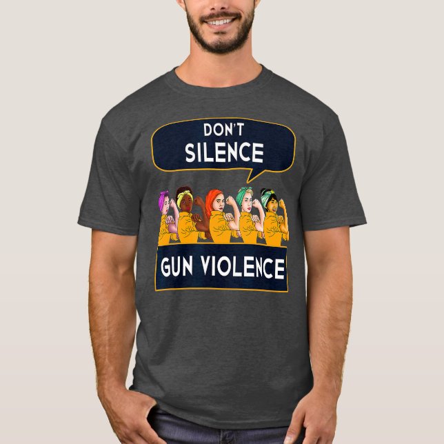 Anti Gun  Violence Control Design Orange Rosie T-Shirt (Front)