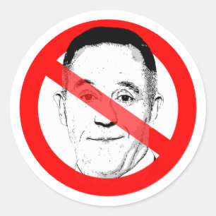 Anti Gutfeld Crossed Out Face Classic Round Sticker
