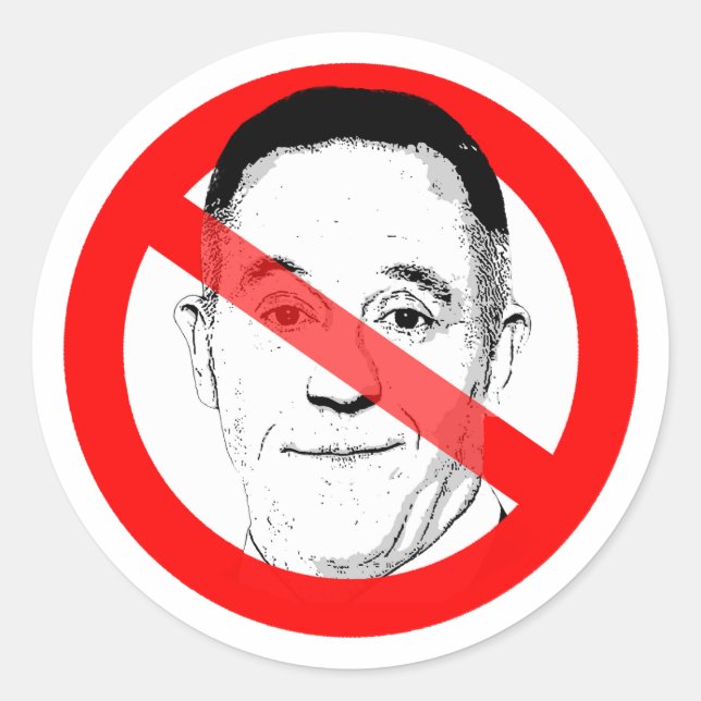 Anti Gutfeld Crossed Out Face Classic Round Sticker (Front)