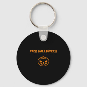 Anti Halloween pumpkin jack-o'-lantern Key Ring
