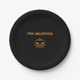 Anti Halloween pumpkin jack-o'-lantern Paper Plate