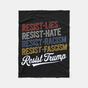 Anti hate lies fascism resist protest trump rally  fleece blanket