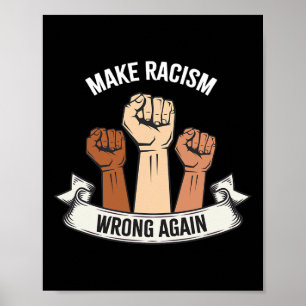 Anti Hate Make Racism Wrong Again Resist Protest G Poster