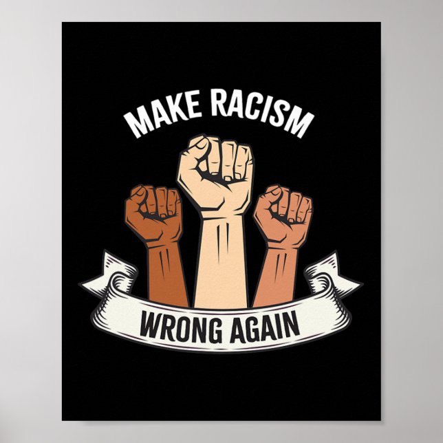 Anti Hate Make Racism Wrong Again Resist Protest G Poster (Front)