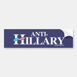 ANTI-HILLARY Banner - Anti-Hillary - white -.png Bumper Sticker