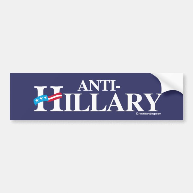 ANTI-HILLARY Banner - Anti-Hillary - white -.png Bumper Sticker (Front)