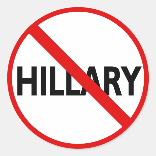 Anti Hillary Classic Round Sticker (Front)