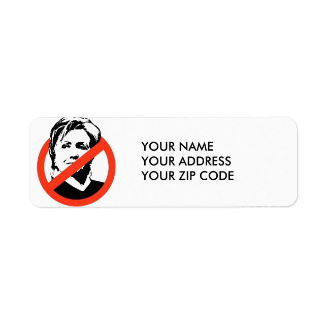 ANTI-HILLARY CLINTON  - RETURN ADDRESS LABEL (Front)
