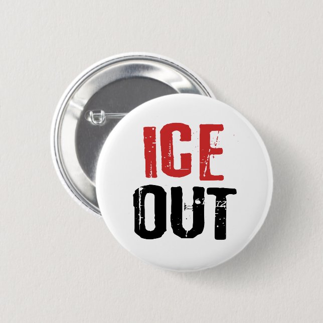 Anti ICE Out Political Activism Protest 6 Cm Round Badge (Front & Back)