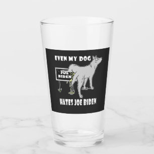 Anti Joe Biden My Dog Hates Biden Political Humor  Glass