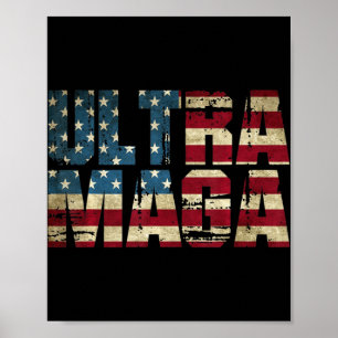 Anti Joe Biden Ultra Maga American Flag Best Gifts Poster