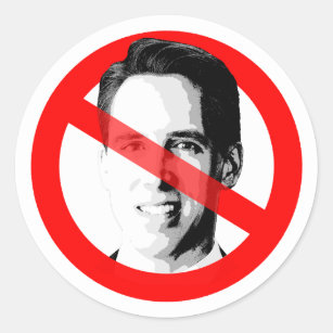 Anti Josh Hawley Crossed Out Face Classic Round Sticker