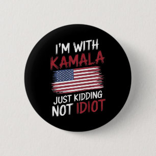 Anti Kamala Harris Election Shirt Republican Polit 6 Cm Round Badge