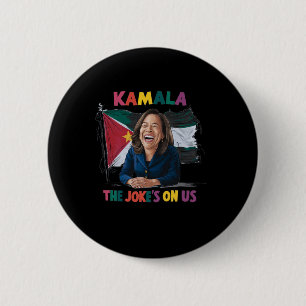 Anti Kamala Harris Palestine Flag  6 Cm Round Badge