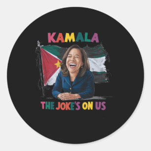 Anti Kamala Harris Palestine Flag Classic Round Sticker