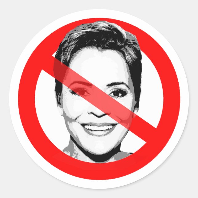 Anti Kari Lake Crossed Out Face Classic Round Sticker (Front)