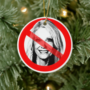 Anti Kellyanne Conway Crossed Out Face Ceramic Ornament