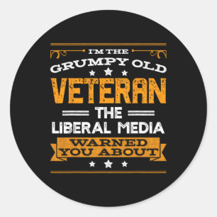 Anti Liberal Republican Conservative Grumpy Old Ma Classic Round Sticker