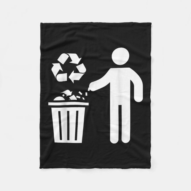Anti Littering No Environment Environmental Protec Fleece Blanket (Front)