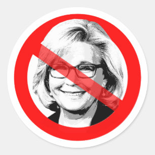 Anti Liz Cheney Crossed Out Face Classic Round Sticker