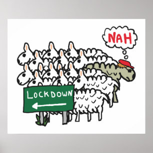 Anti Lockdown Sheep Poster