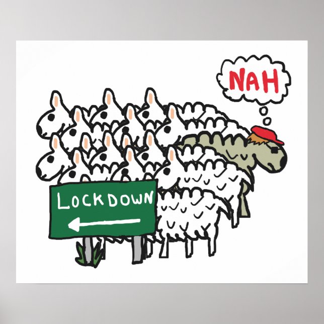 Anti Lockdown Sheep Poster (Front)