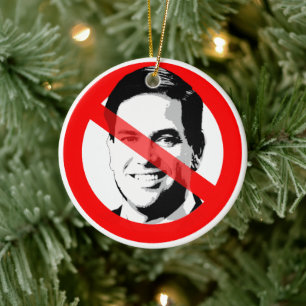 Anti Marco Rubio Crossed Out Face Ceramic Ornament