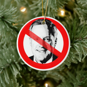 Anti Mark Meadows Crossed Out Face Ceramic Ornament