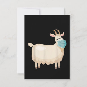 Anti-mask Goat Wearing A Face Mask Art Thank You Card