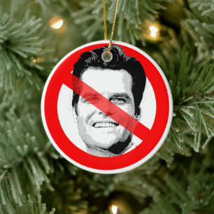 Anti Matt Gaetz Crossed Out Face Ceramic Ornament