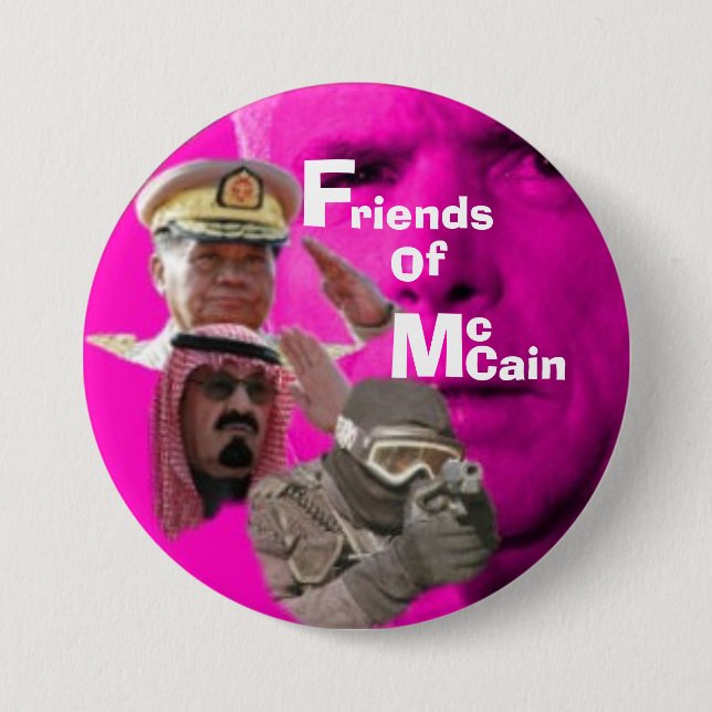 Anti-McCain Button... 7.5 Cm Round Badge (Front)