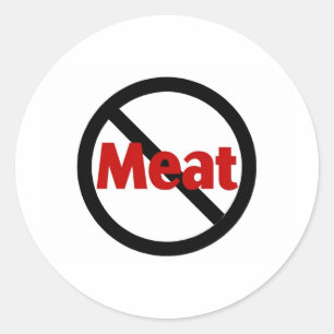 Anti Meat Classic Round Sticker