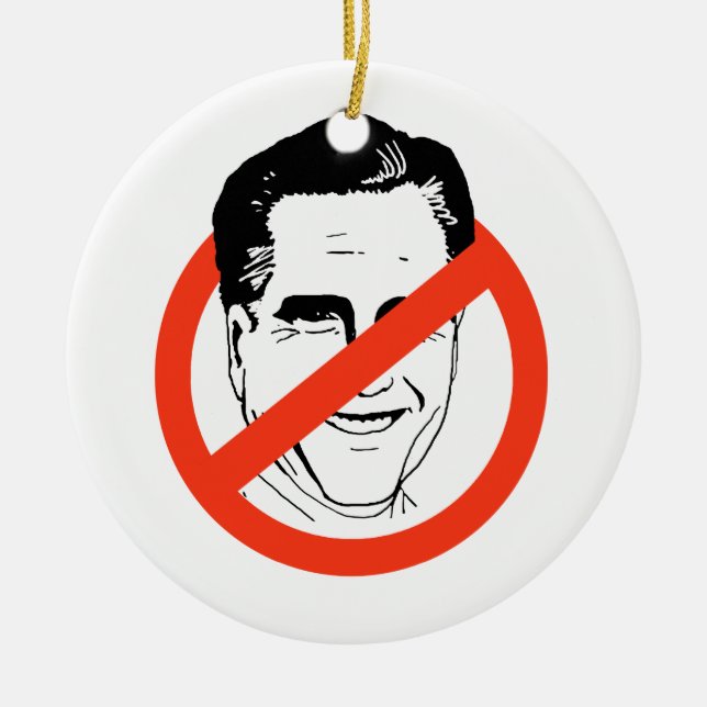 ANTI- MITT ROMNEY CERAMIC TREE DECORATION (Front)