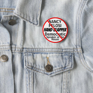 Anti-Nancy Pelosi Hand Clapper Humour 6 Cm Round Badge