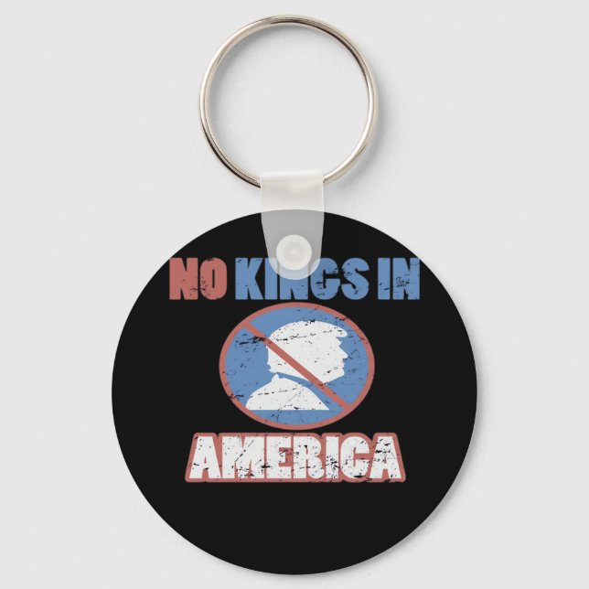 Anti- No Kings In America Classic Key Ring (Front)
