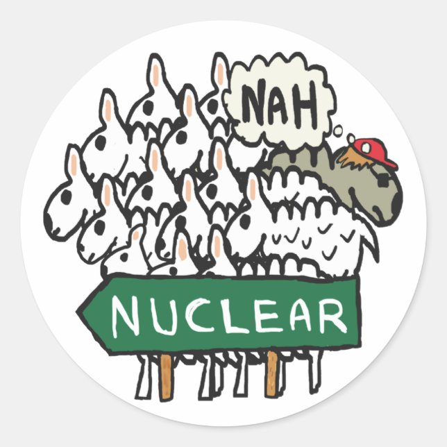 Anti Nuclear Classic Round Sticker (Front)