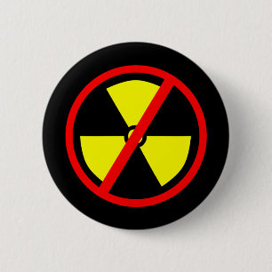 Anti-Nuclear Symbol Pinback 6 Cm Round Badge