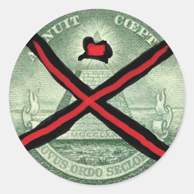 anti nwo classic round sticker (Front)