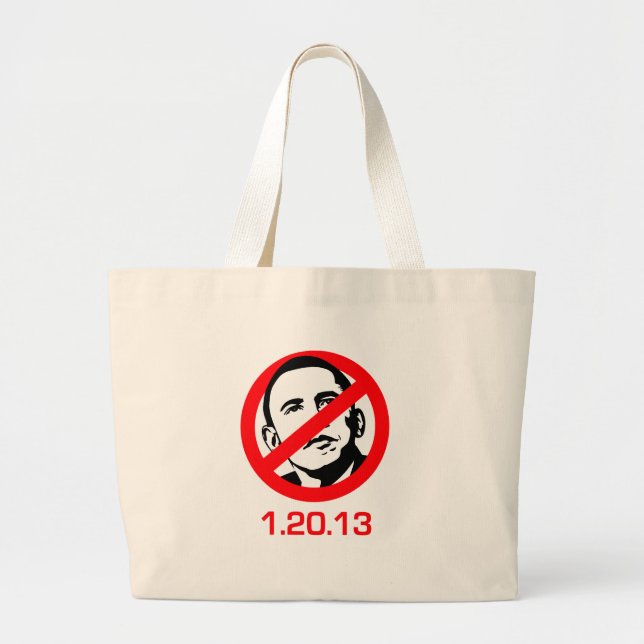 Anti-Obama - 1.20.13 Large Tote Bag (Front)