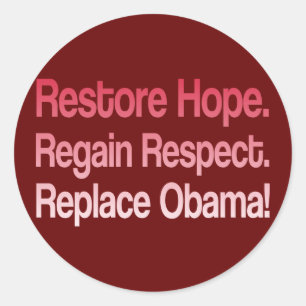 Anti Obama 2012 Election Classic Round Sticker