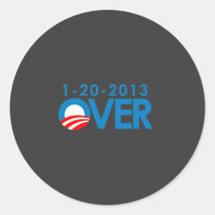 Anti-Obama Bumpersticker - Over 1-20-2013 Classic Round Sticker
