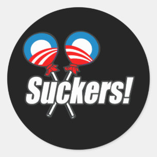 Anti-Obama Bumpersticker - Suckers Classic Round Sticker