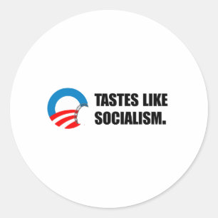 Anti-Obama Bumpersticker - Tastes like Socialism Classic Round Sticker