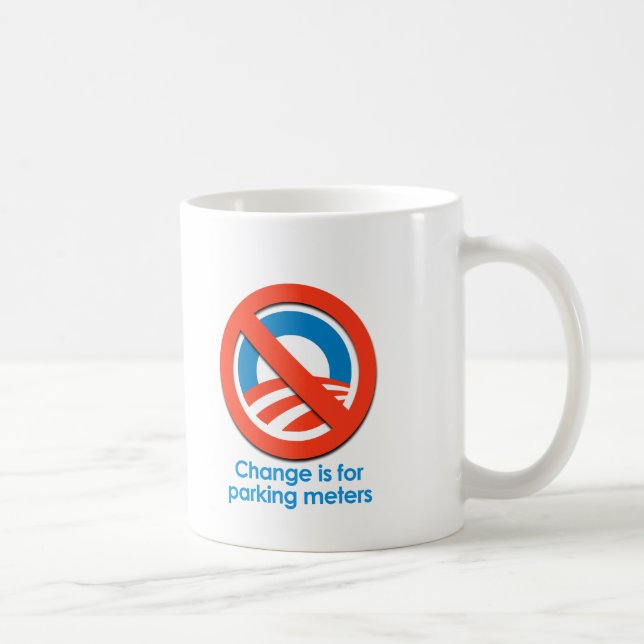 ANTI-OBAMA - CHANGE IS FOR PARKING METERS COFFEE MUG (Right)