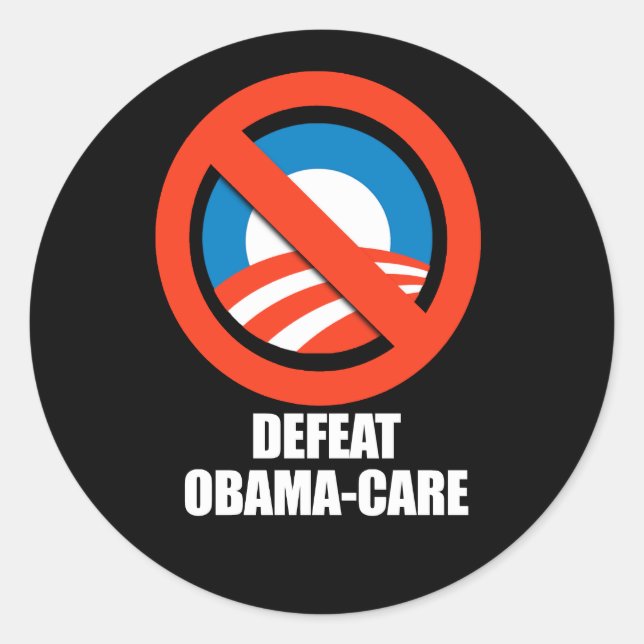 Anti-Obama - defeat obama-care Classic Round Sticker (Front)